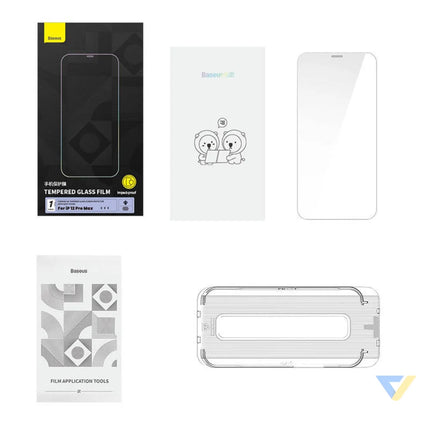 Tempered Glass Baseus 0.4mm Iphone 12 Pro MAX + cleaning kit For smartphones