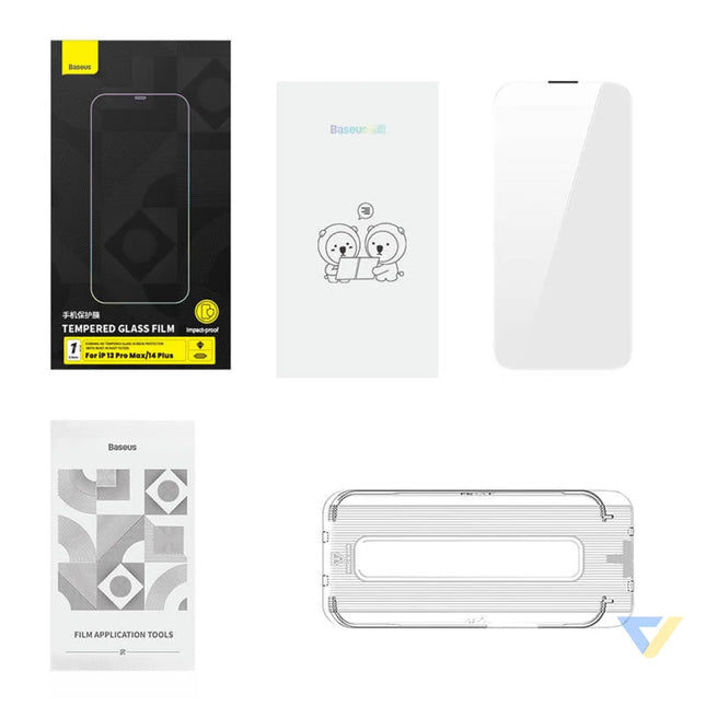 Tempered Glass Baseus 0.4mm Iphone 13 Pro Max/14 Plus + cleaning kit For smartphones