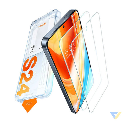 Tempered glass for Samsung S24 + Torras Install Master For smartphones