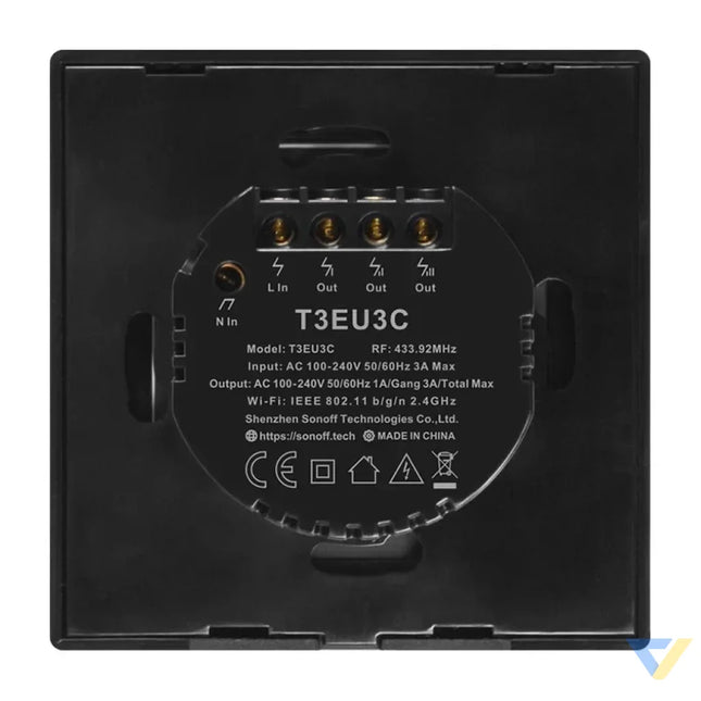 Touch light switch WiFi + RF 433 Sonoff T3 EU TX (2 channel) Switches