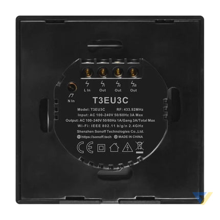 Touch light switch WiFi + RF 433 Sonoff T3 EU TX (2 channel) Switches
