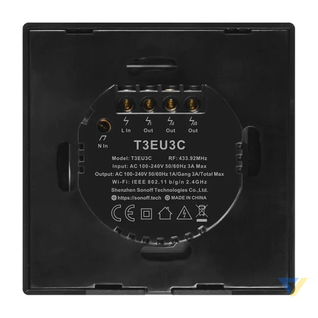 Touch light switch WiFi + RF 433 Sonoff T3 EU TX (2 channel) Switches