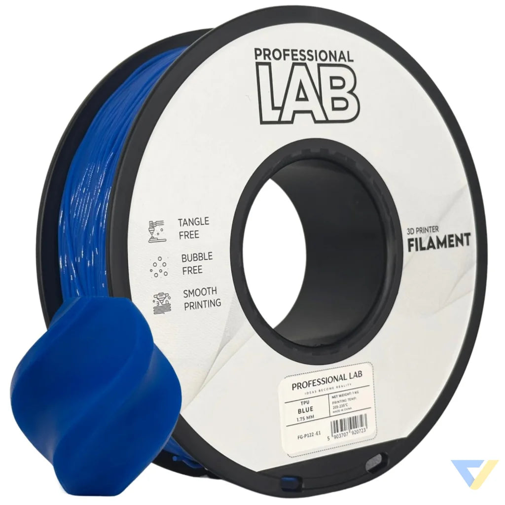 TPU is a flexible and wear-resistant filament, suitable for printing rubber-like parts such as seals, gaskets, cases, or flexible mounts. Requires low print speed and proper filament guidance.