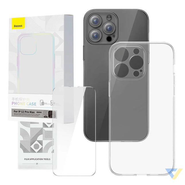 Transparent Case and Tempered Glass set Baseus Corning for iPhone 12 Pro Max Protective cases for smartphones