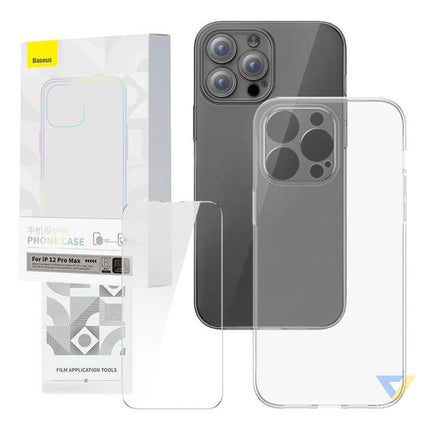 Transparent Case and Tempered Glass set Baseus Corning for iPhone 12 Pro Max Protective cases for smartphones