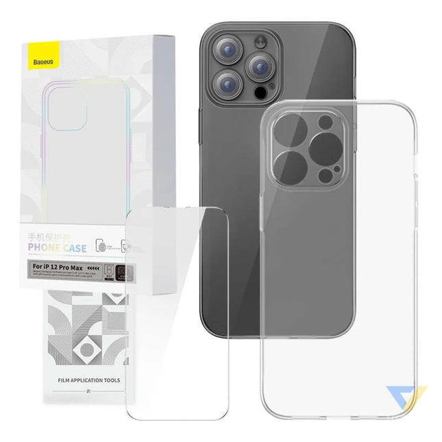 Transparent Case and Tempered Glass set Baseus Corning for iPhone 12 Pro Max Protective cases for smartphones
