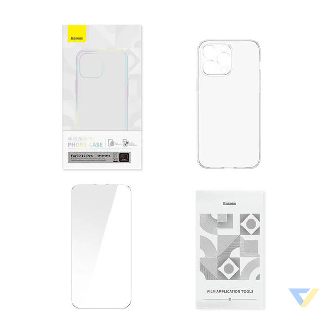 Transparent Case and Tempered Glass set Baseus Corning for iPhone 12 Pro Protective cases for smartphones