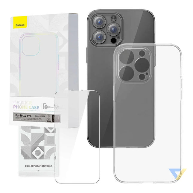 Transparent Case and Tempered Glass set Baseus Corning for iPhone 12 Pro Protective cases for smartphones