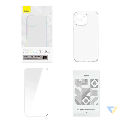Transparent Case and Tempered Glass set Baseus Corning for iPhone 13 Pro Protective cases for smartphones