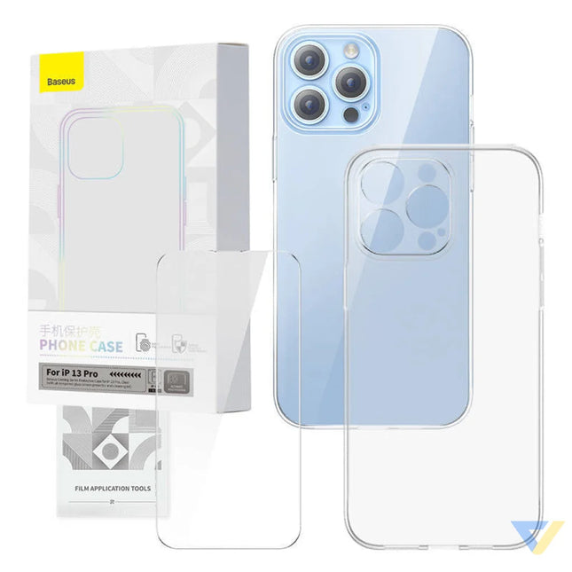 Transparent Case and Tempered Glass set Baseus Corning for iPhone 13 Pro Protective cases for smartphones
