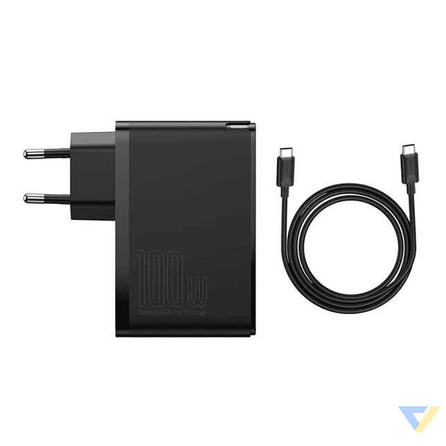 Travel Charger Baseus GaN2 Pro Quick 2x USB + 2x USB C 100W EU (Black) mains chargers