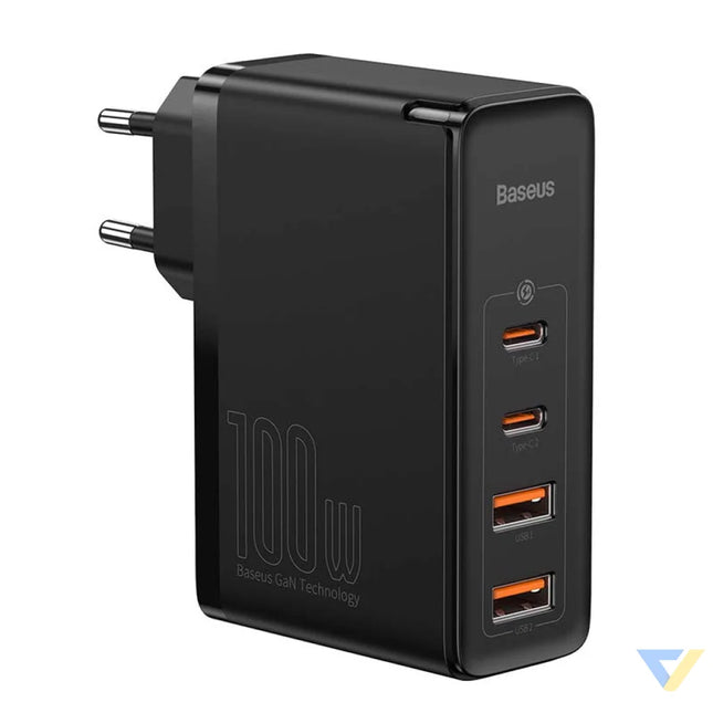 Travel Charger Baseus GaN2 Pro Quick 2x USB + 2x USB C 100W EU (Black) mains chargers