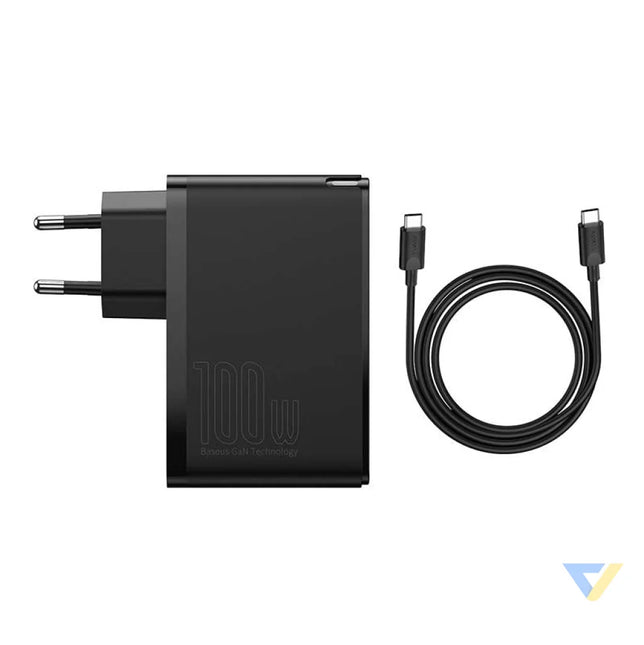 Travel Charger Baseus GaN2 Pro Quick 2x USB + 2x USB C 100W EU (Black) mains chargers