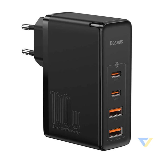 Travel Charger Baseus GaN2 Pro Quick 2x USB + 2x USB C 100W EU (Black) mains chargers