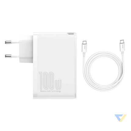 Travel Charger Baseus GaN2 Pro Quick 2x USB + 2x USB C 100W EU (white) mains chargers
