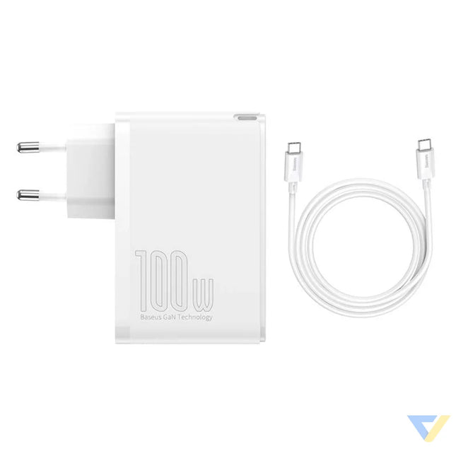 Travel Charger Baseus GaN2 Pro Quick 2x USB + 2x USB C 100W EU (white) mains chargers