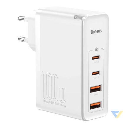 Travel Charger Baseus GaN2 Pro Quick 2x USB + 2x USB C 100W EU (white) mains chargers