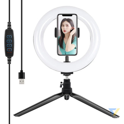 Tripod Mount Puluz with 20cm LED Ring Vlogging PKT3073B Ring lights