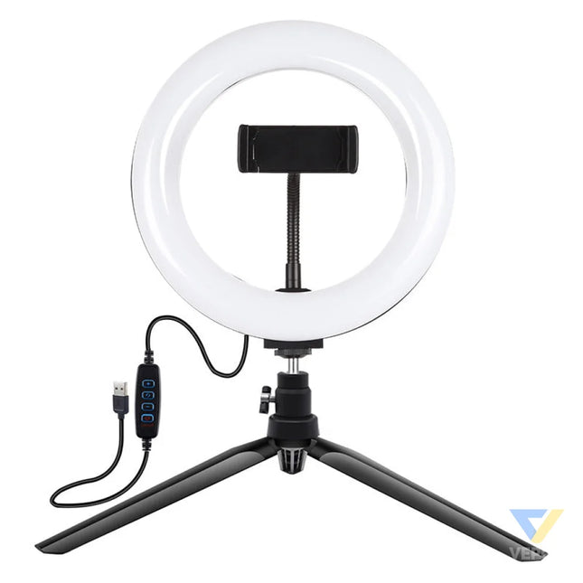 Tripod Mount Puluz with 20cm LED Ring Vlogging PKT3073B Ring lights