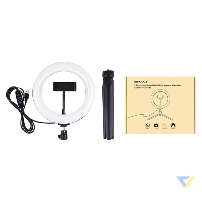 Tripod Mount Puluz with 20cm LED Ring Vlogging PKT3073B Ring lights