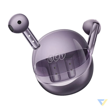 TWS QCY AilyBuds Clear T32 Headphones (purple) TWS