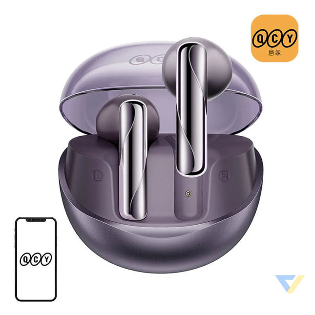TWS QCY AilyBuds Clear T32 Headphones (purple) TWS