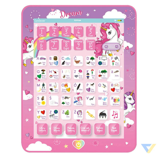 Unicorn bilingual talking educational tablet Educational and interactive