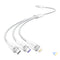 USB 2.0 A to 3 in 1 6A cable Vention CTRWG 1.5M (white) USB cables