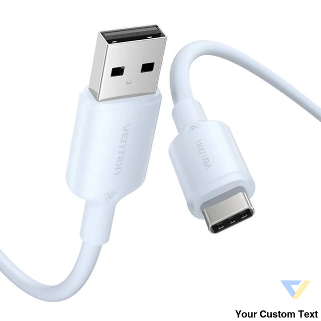 USB 2.0 A to USB C 3A cable Vention CTQLH 2M (blue) USB cables