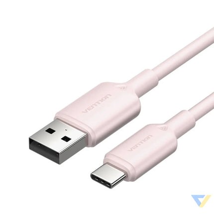 USB 2.0 A to USB C 3A cable Vention CTQPF 1M (pink) USB cables