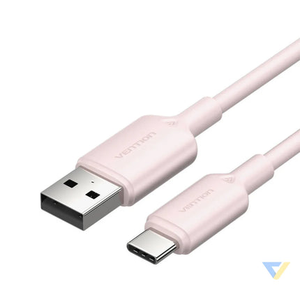 USB 2.0 A to USB C 3A cable Vention CTQPF 1M (pink) USB cables