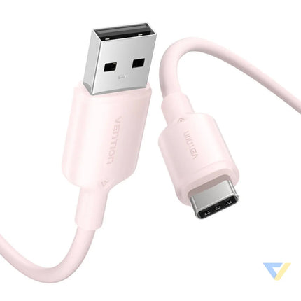 USB 2.0 A to USB C 3A cable Vention CTQPF 1M (pink) USB cables