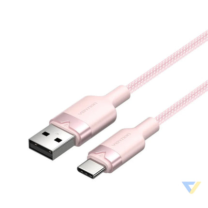 USB 2.0 A to USB C 3A Vention CTNPF 1M cable (pink) USB cables