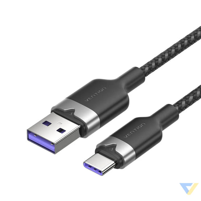 USB 2.0 A to USB C 6A Vention CTOBF 1M cable (black) USB cables