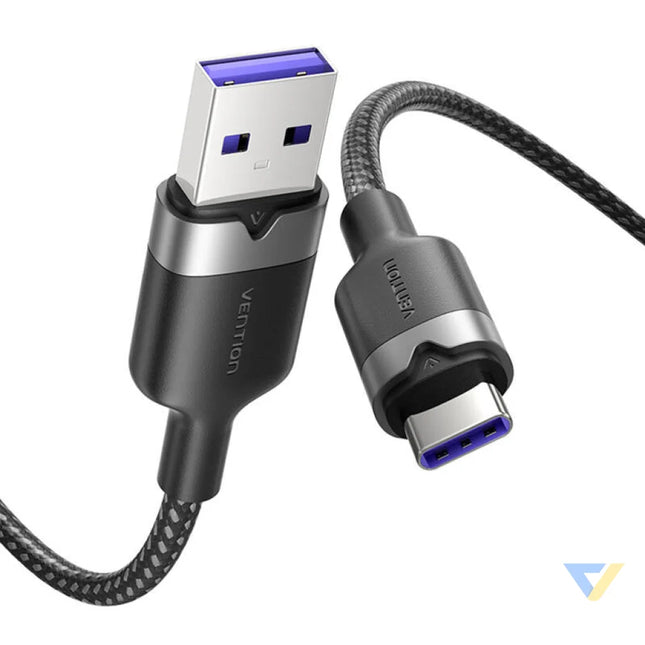 USB 2.0 A to USB C 6A Vention CTOBF 1M cable (black) USB cables
