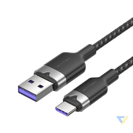 USB 2.0 A to USB C 6A Vention CTOBH 2M cable (black) USB cables