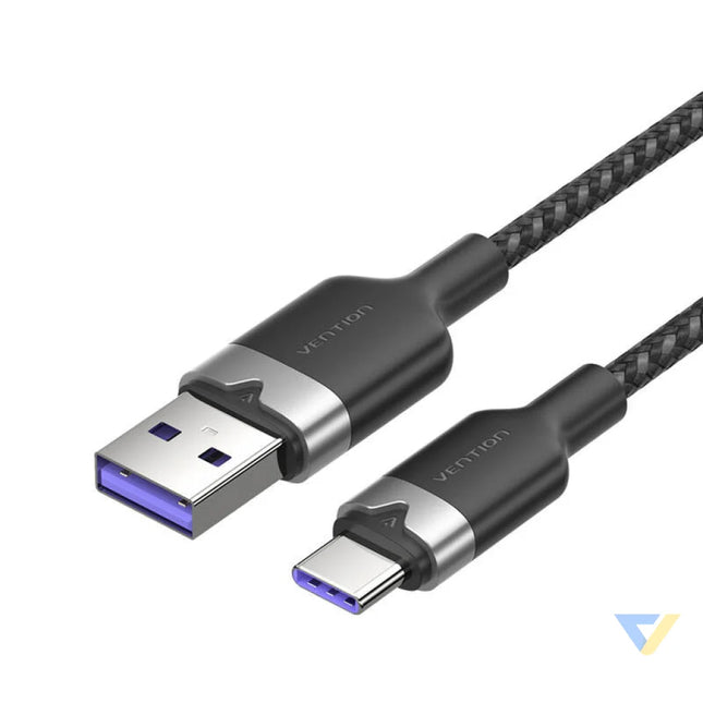 USB 2.0 A to USB C 6A Vention CTOBH 2M cable (black) USB cables