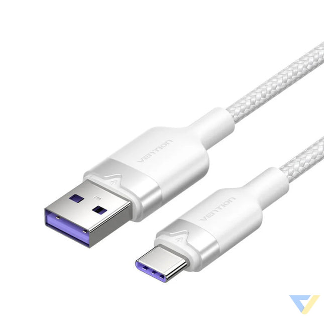 USB 2.0 A to USB C 6A Vention CTOWF 1M cable (white) USB cables