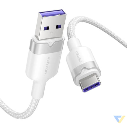 USB 2.0 A to USB C 6A Vention CTOWF 1M cable (white) USB cables