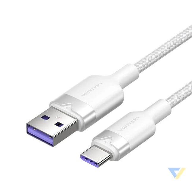 USB 2.0 A to USB C 6A Vention CTOWH 2M cable (white) USB cables