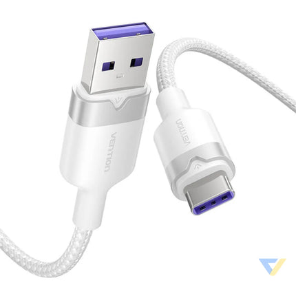 USB 2.0 A to USB C 6A Vention CTOWH 2M cable (white) USB cables