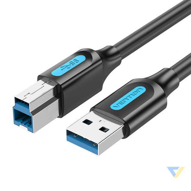 USB 3.0 A to B print cable Vention COOBI 2A 3m Black PVC USB cables