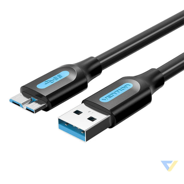 USB 3.0 A to Micro B cable Vention COPBG 2A 1.5m Black PVC USB cables