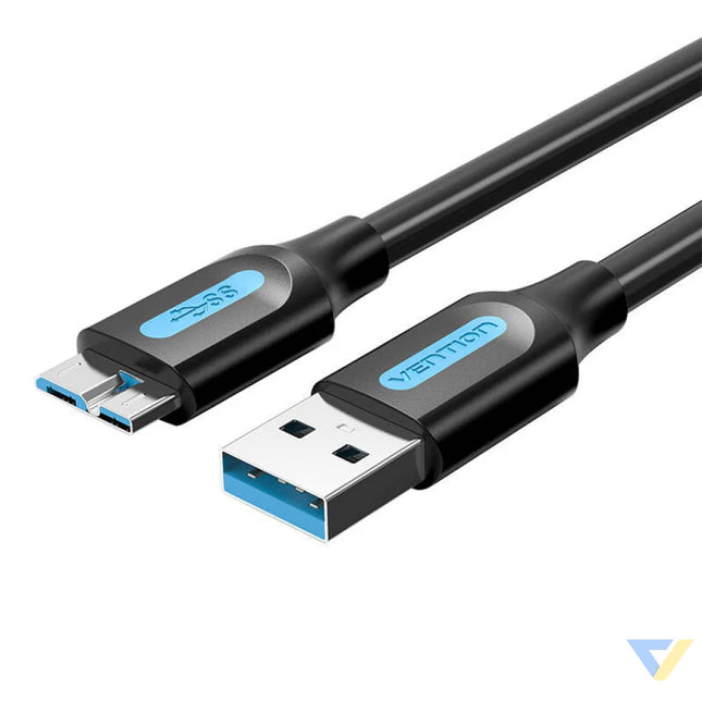 USB 3.0 A to Micro B cable Vention COPBG 2A 1.5m Black PVC USB cables