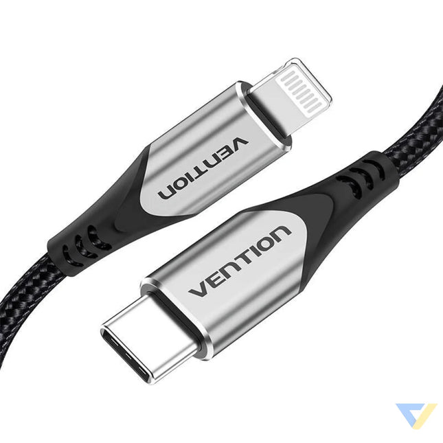 USB C 2.0 to Lightning Cable Vention TACHH 2m MFi Gray USB C to Lightning