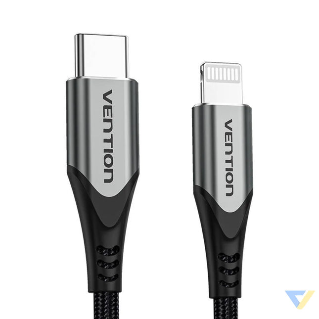 USB C 2.0 to Lightning Cable Vention TACHH 2m MFi Gray USB C to Lightning
