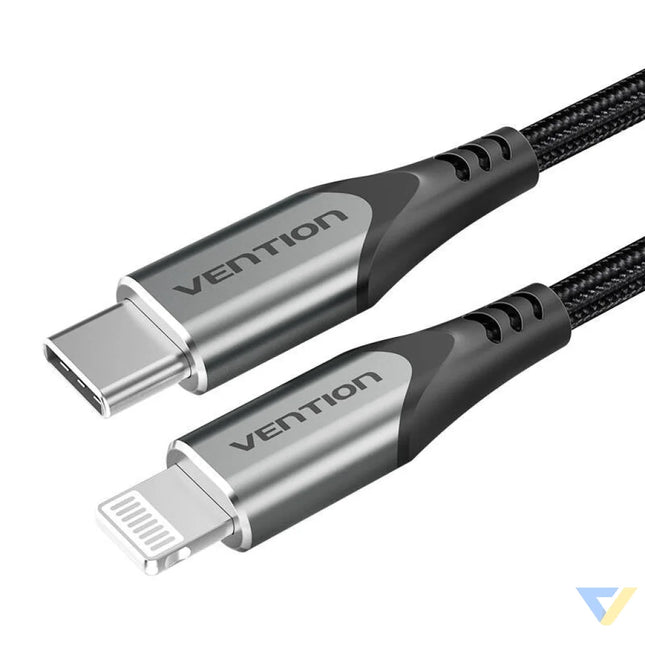 USB C 2.0 to Lightning Cable Vention TACHH 2m MFi Gray USB C to Lightning