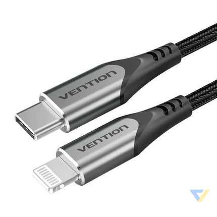 USB C 2.0 to Lightning Cable Vention TACHH 2m MFi Gray USB C to Lightning