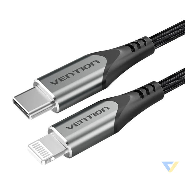 USB C 2.0 to Lightning Cable Vention TACHH 2m MFi Gray USB C to Lightning
