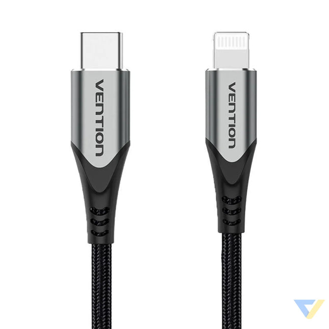 USB C 2.0 to Lightning Cable Vention TACHH 2m MFi Gray USB C to Lightning